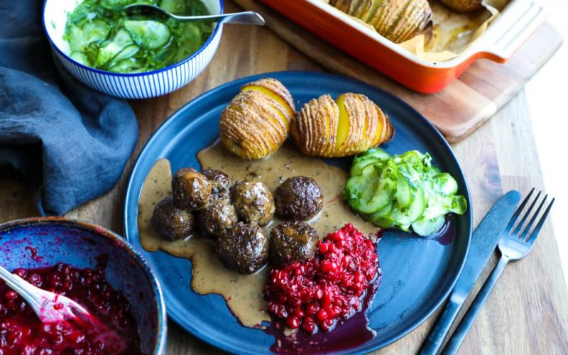 Veganska Gräddstuvade Köttbullar